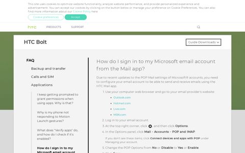 HTC Bolt - How do I sign in to my Microsoft email account from ...