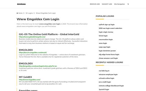 Www Emgoldex Com Login ❤️ One Click Access - iLoveLogin