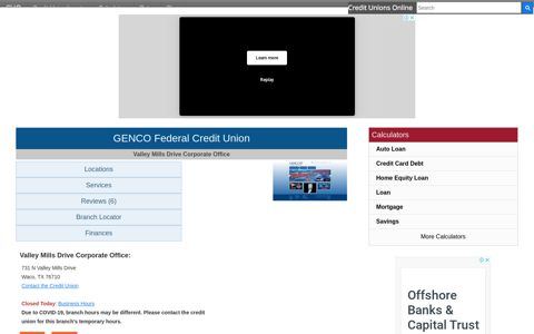 GENCO Federal Credit Union - Waco, TX - Credit Unions Online