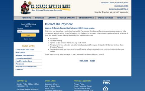 Bill Payment - El Dorado Savings Bank
