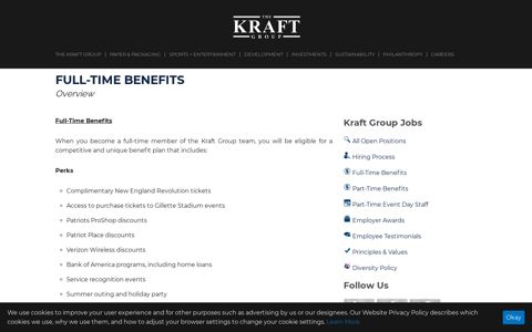 Full-Time Benefits | A Family of Businesses - The Kraft Group
