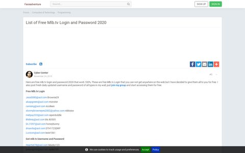 List of Free Mlb.tv Login and Password 2020 - Faceadventure