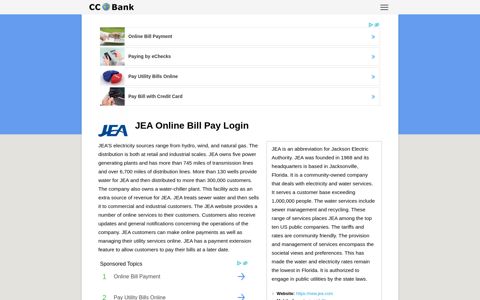 JEA Online Bill Pay Login - CC Bank