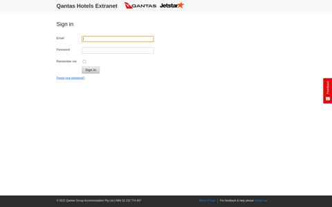 Sign In - Qantas Hotels Extranet