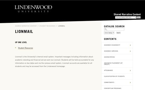 Lindenwood University - Lionmail
