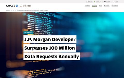 J.P Morgan Developer Surpasses 100 Million Data requests ...