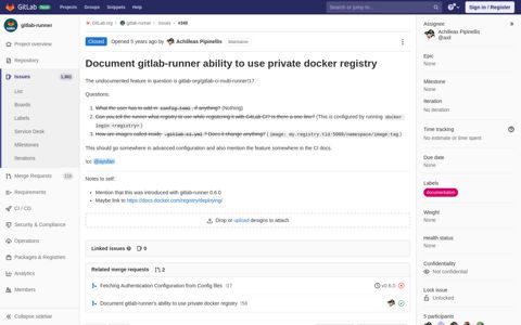 Document gitlab-runner ability to use private docker registry ...