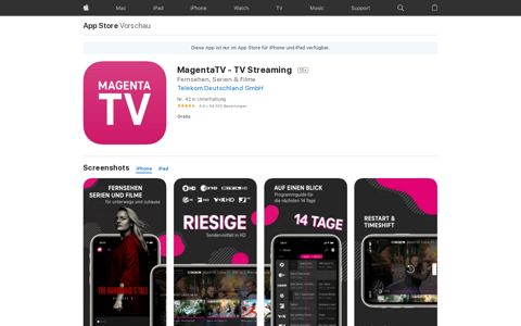 ‎MagentaTV - TV Streaming im App Store