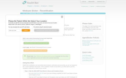 Medicare Broker - Recertification - Health Net