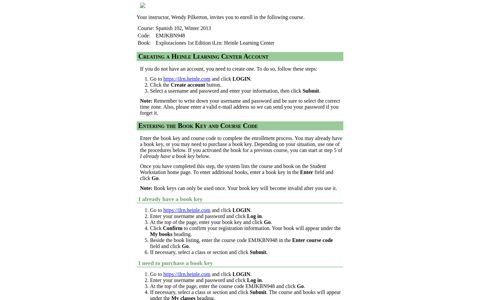 Heinle Learning Center - Registration Instructions
