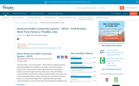 American Public University System - APUS - Remote Work ...