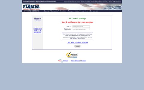 Login Page - Highway Safety and Motor Vehicles