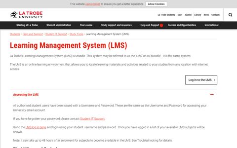 Learning Management System (LMS) - La Trobe University