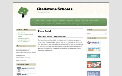 Parent Portal | Gladstone Schools