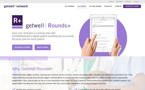 Digital Patient Rounding Tool | GetWell Rounds+ ...