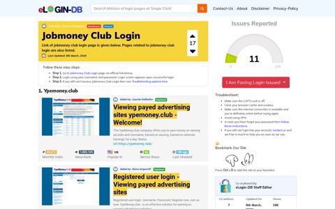 Jobmoney Club Login - A database full of login pages from all ...