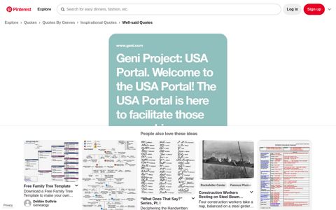 Geni Project: USA Portal. Welcome to the USA Portal! The ...