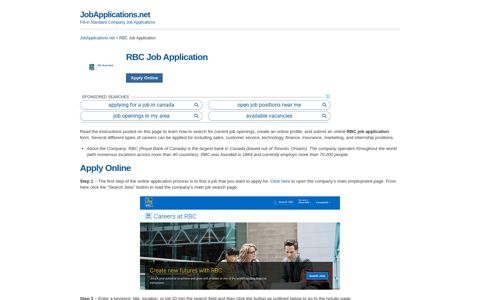 RBC Job Application - Apply Online