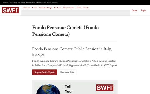 Fondo Pensione Cometa - Sovereign Wealth Fund Institute