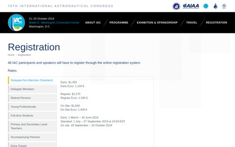 Registration | AIAA - IAC 2019