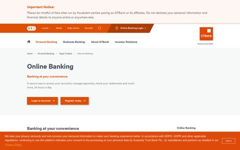Internet Banking - GTBank