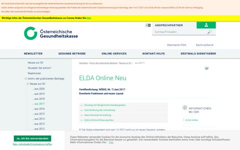 ELDA Online Neu - Österreichische Gesundheitskasse