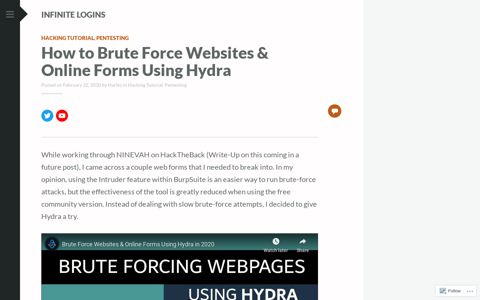 How to Brute Force Websites & Online Forms Using Hydra ...