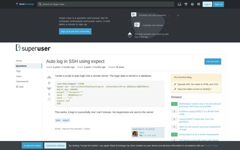 Auto log in SSH using expect - Super User
