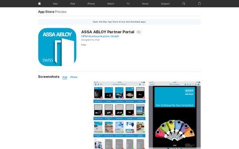 ‎ASSA ABLOY Partner Portal on the App Store