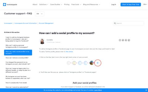 How can I add a social profile to my account? - Iconosquare