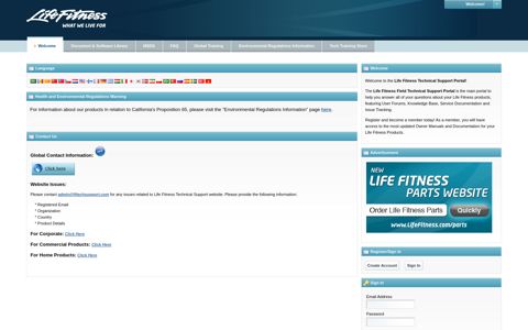 Life Fitness Technical Support - Welcome