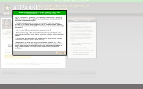 U.S. Army Disaster Personnel Accountability and Assessment ...