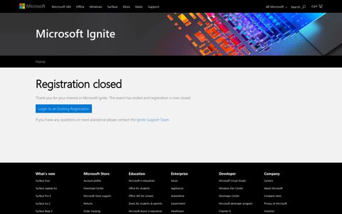 Microsoft Ignite - Home - Home / Landing Page
