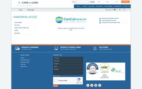 Portal login - Care to Care