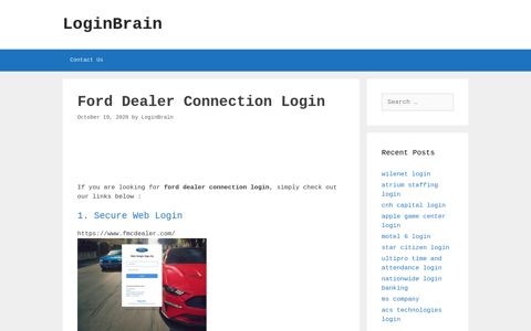 Ford Dealer Connection - Secure Web Login - LoginBrain