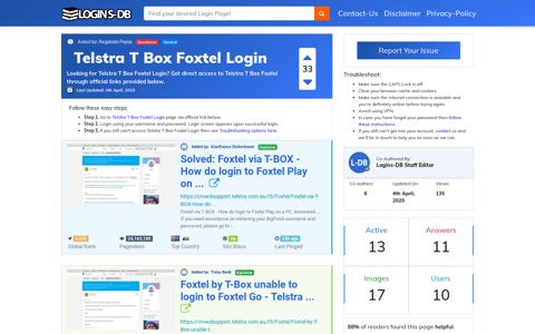 Telstra T Box Foxtel Login - Logins-DB