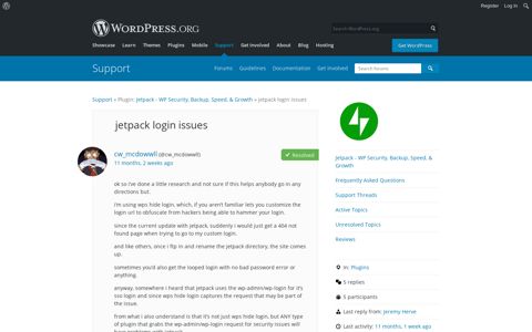 jetpack login issues | WordPress.org