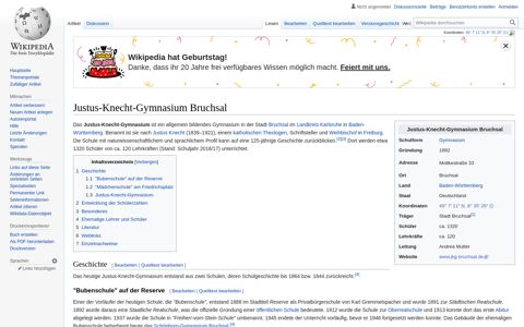 Justus-Knecht-Gymnasium Bruchsal – Wikipedia