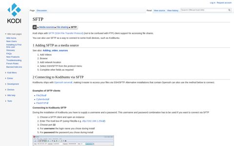 SFTP - Official Kodi Wiki