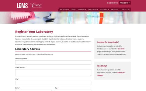 Register Your Laboratory - LDMS