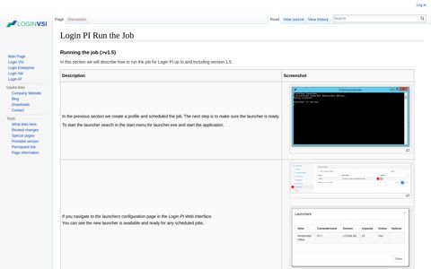 Login PI Run the Job - Login VSI Documentation