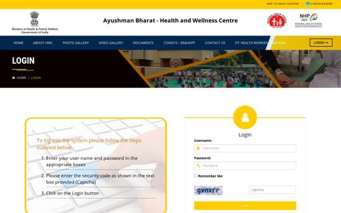 Login - HWC Portal - National Health Portal