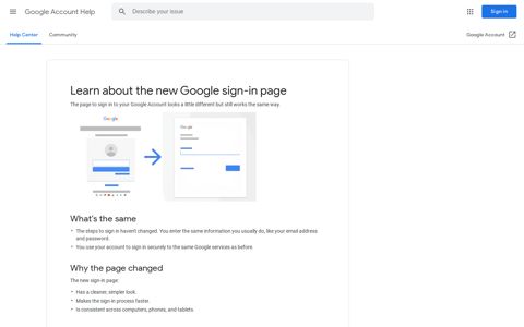 Learn about the new Google sign-in page - Computer ...