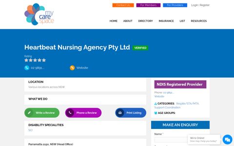 Heartbeat Nursing Agency Pty Ltd | MyCareSpace