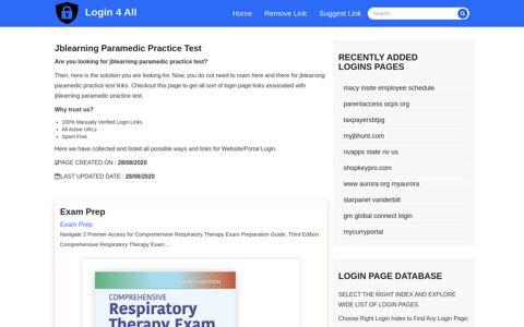 jblearning paramedic practice test - Official Login Page [100 ...