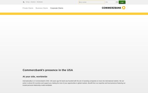 Commerzbank's presence in the USA - Commerzbank