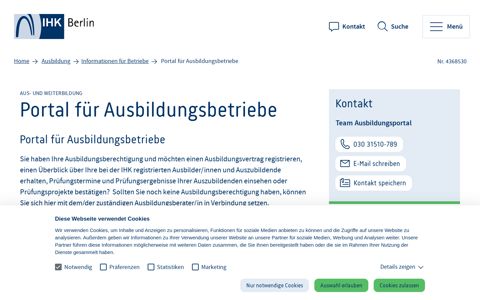 IHK Berlin Portal für Ausbildungsbetriebe - IHK Berlin
