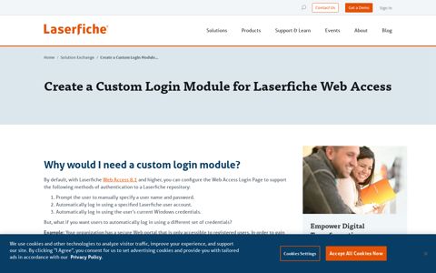 Login Module Customized with Laserfiche Web Access