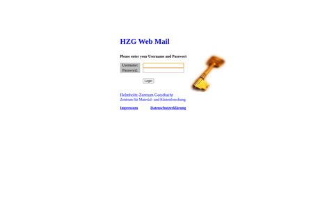 HZG Web Mail Please enter your Username and Passwort