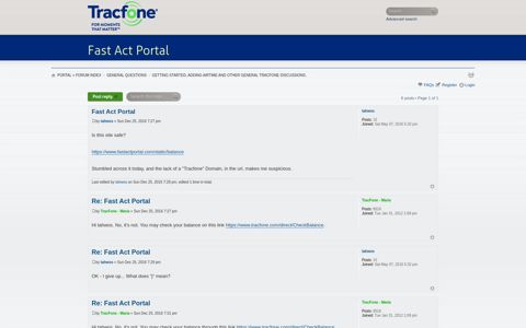 Fast Act Portal - TracFone Wireless Forums • View topic